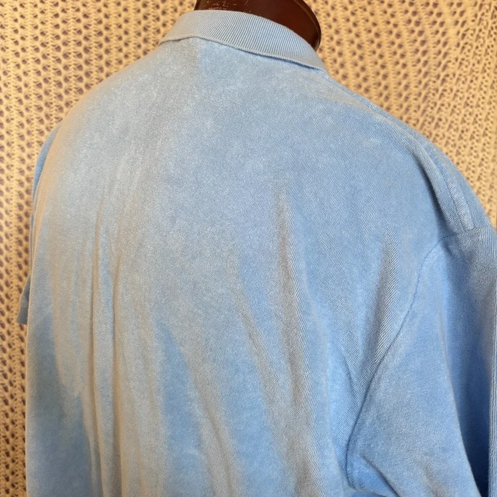 Polo Ralph Lauren Toweled Polo Shirt Heavy Cotton Logo Golf Men's‎ Sz XXL Blue